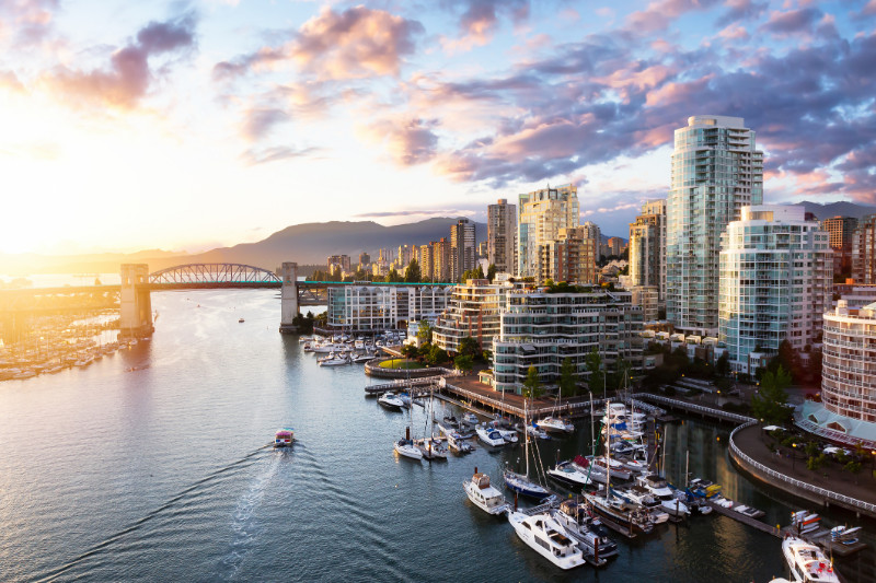 False Creek Downtown at late afternoon