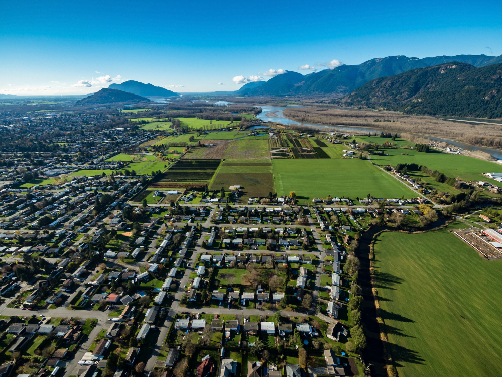 Aerial Photo of Chilliwack Town